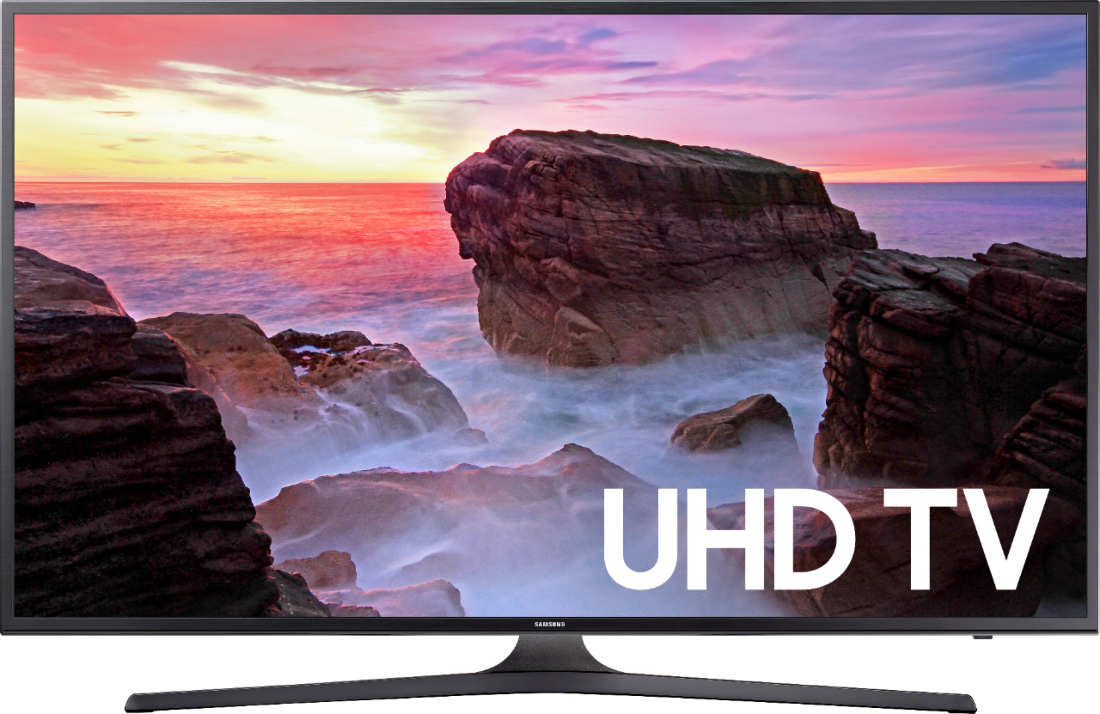 Front. Samsung - 50" Class (49.5" Diag.) - LED - 2160p - Smart - 4K Ultra HD TV - Black.