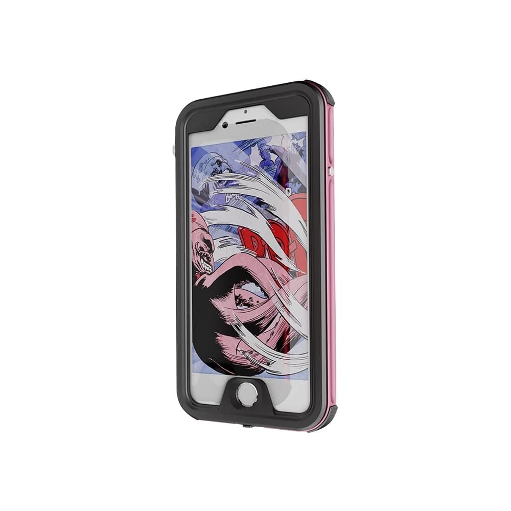 atomic protective waterproof case for apple iphone 7 - pink/clear atomic protective waterproof case for apple iphone 7 - pink/clear