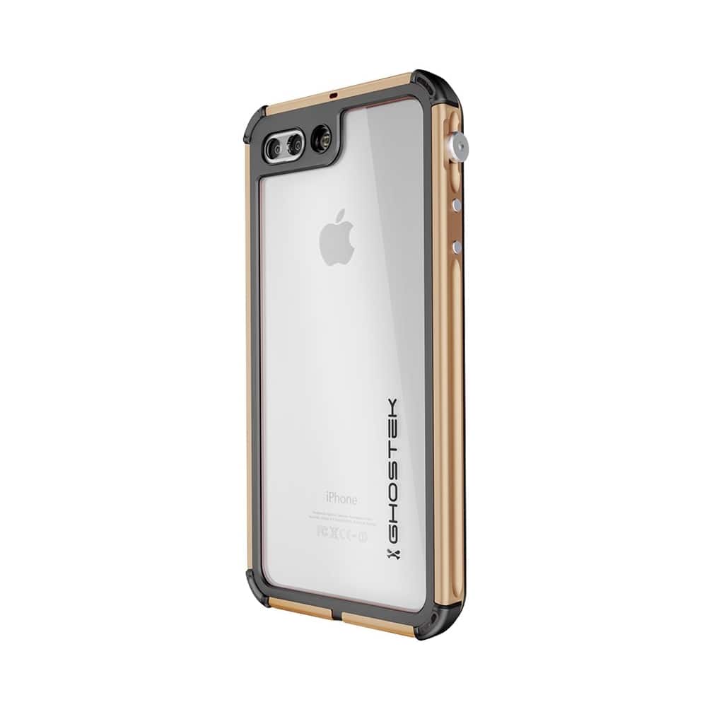 atomic protective waterproof case for apple iphone 7 plus - clear/gold atomic protective waterproof case for apple iphone 7 plus - clear/gold