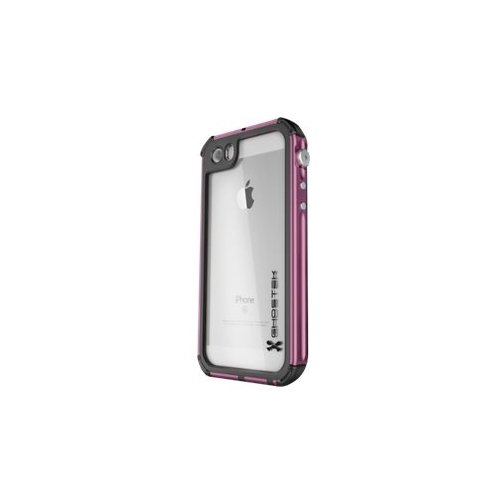 atomic protective waterproof case for apple iphone 5, 5s and se - pink/clear