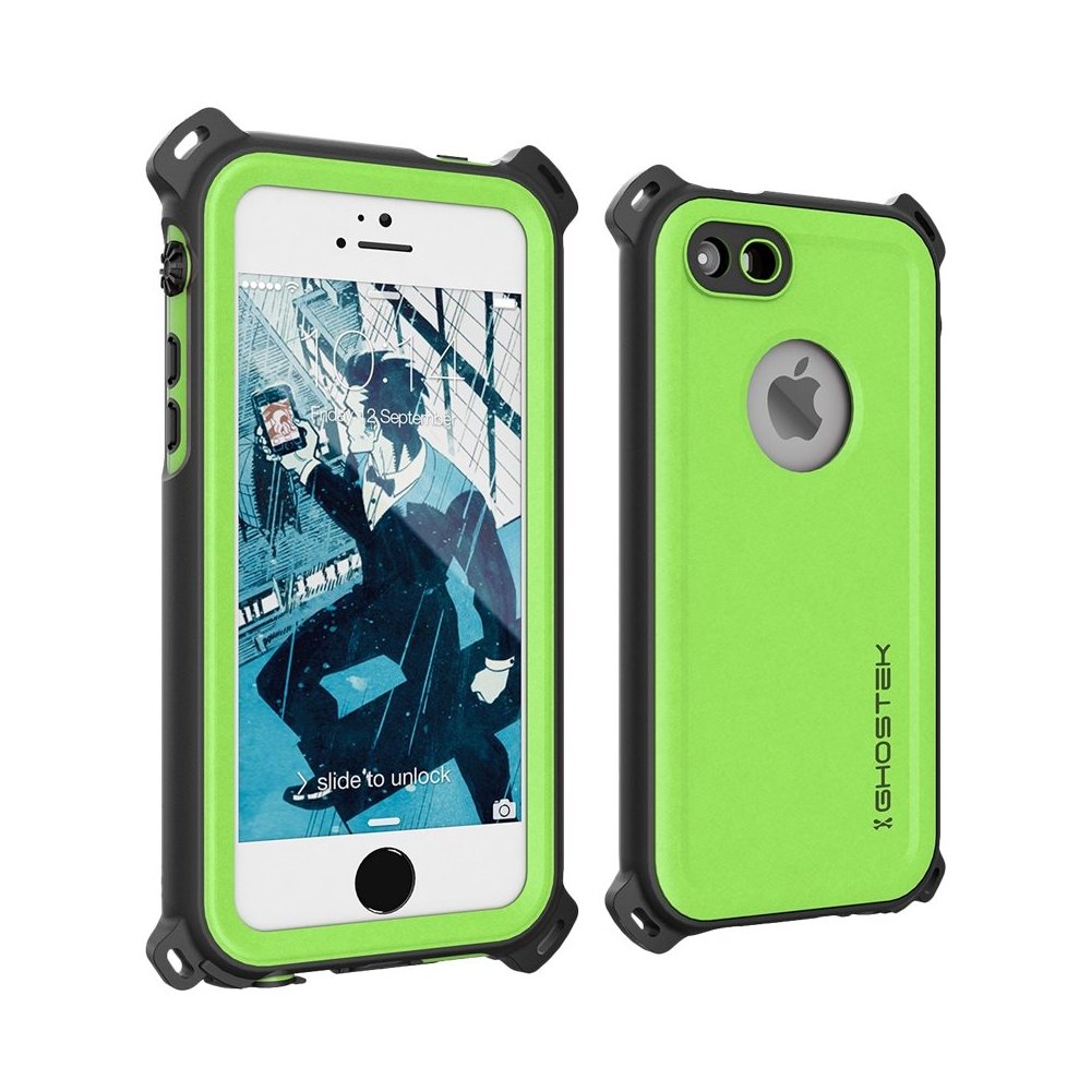 nautical protective waterproof case for apple iphone 5, 5s and se - green