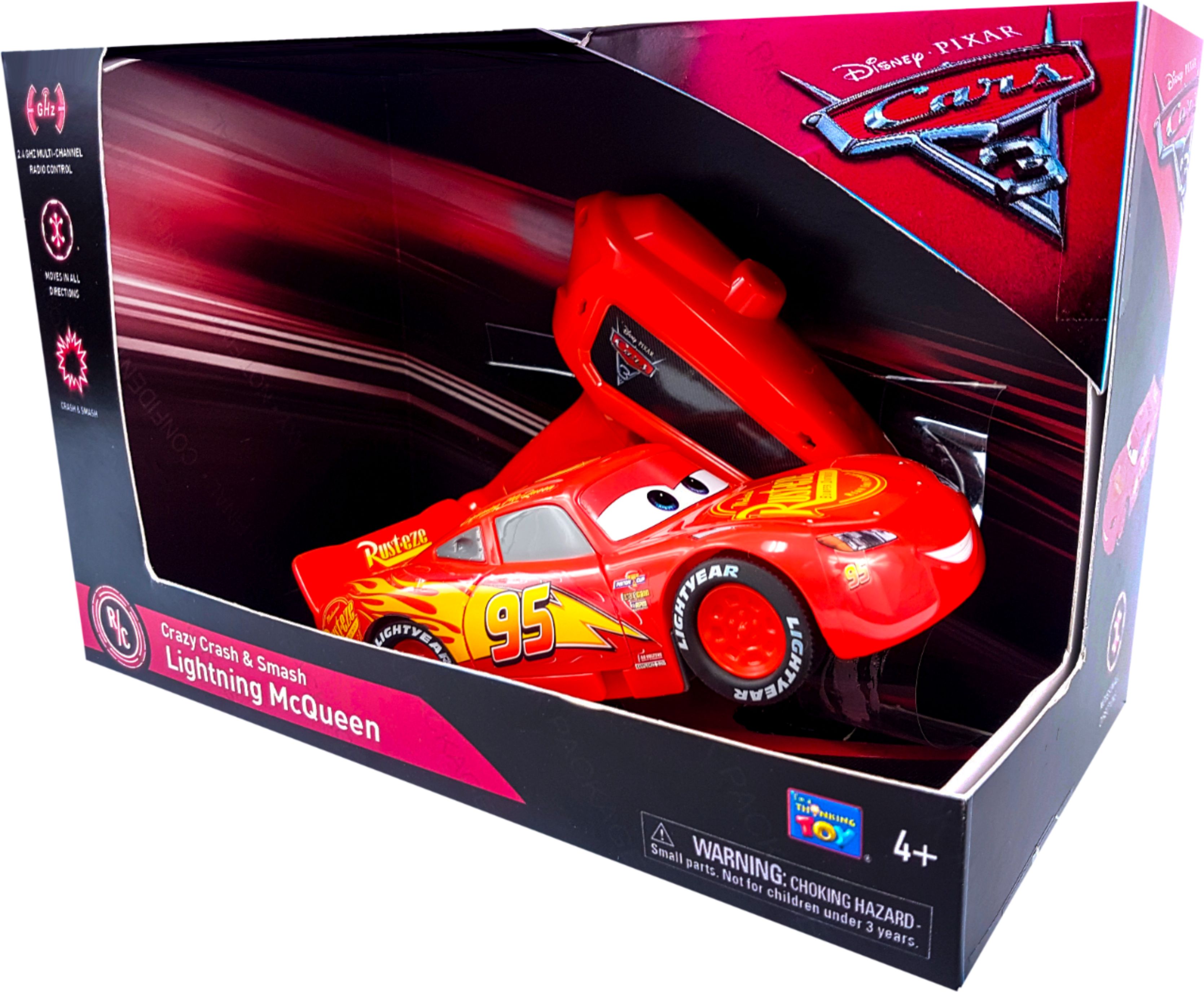 CARS Crazy Crash & Smash Lightning McQueen RC Car 00276 for sale online