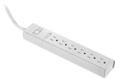 Insignia™ - 6 Outlet 900 Joules Surge Protector with 8' Power Cord - White - Front_Zoom
