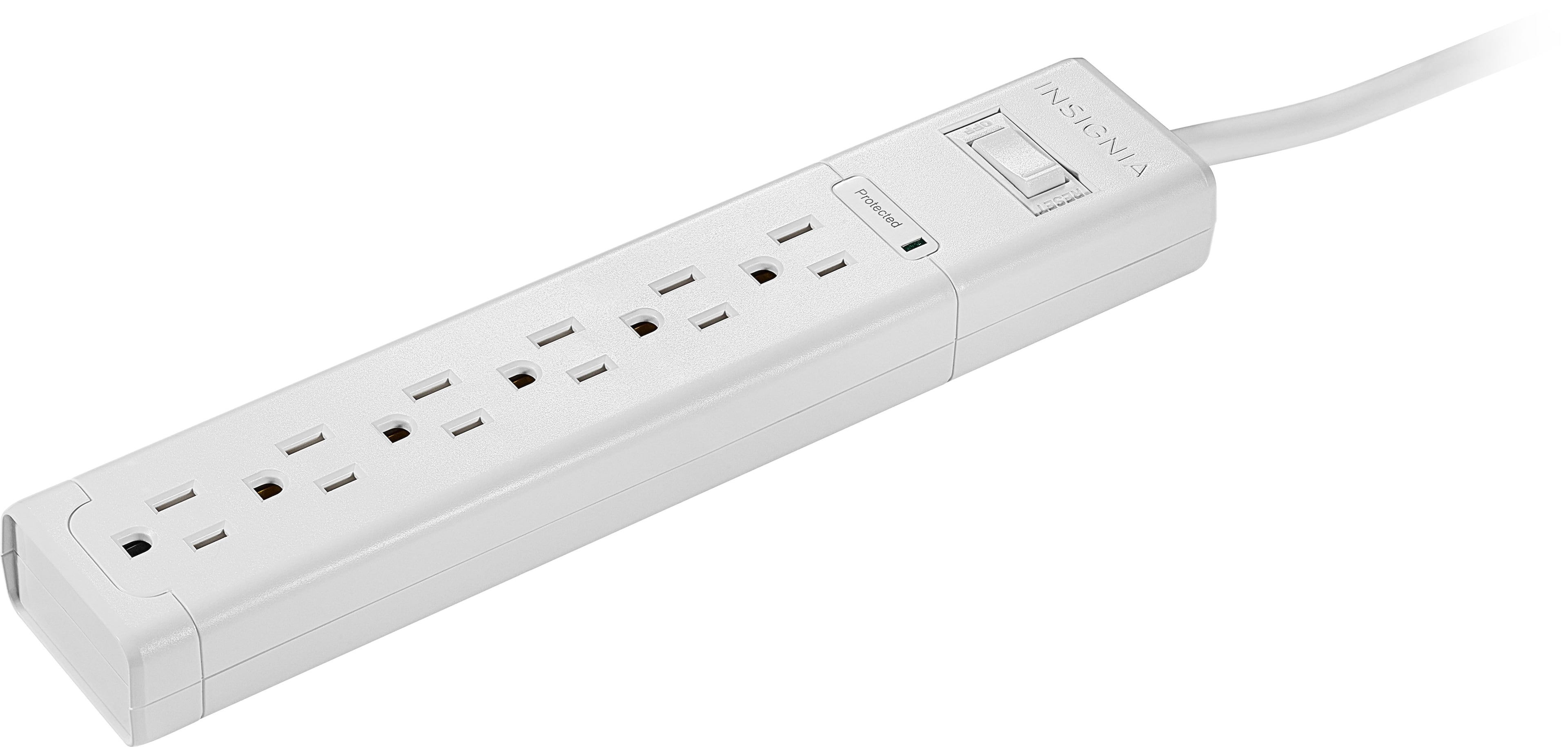 Alt View 1. Insignia™ - 6 Outlet 900 Joules Surge Protector with 8' Power Cord - White.