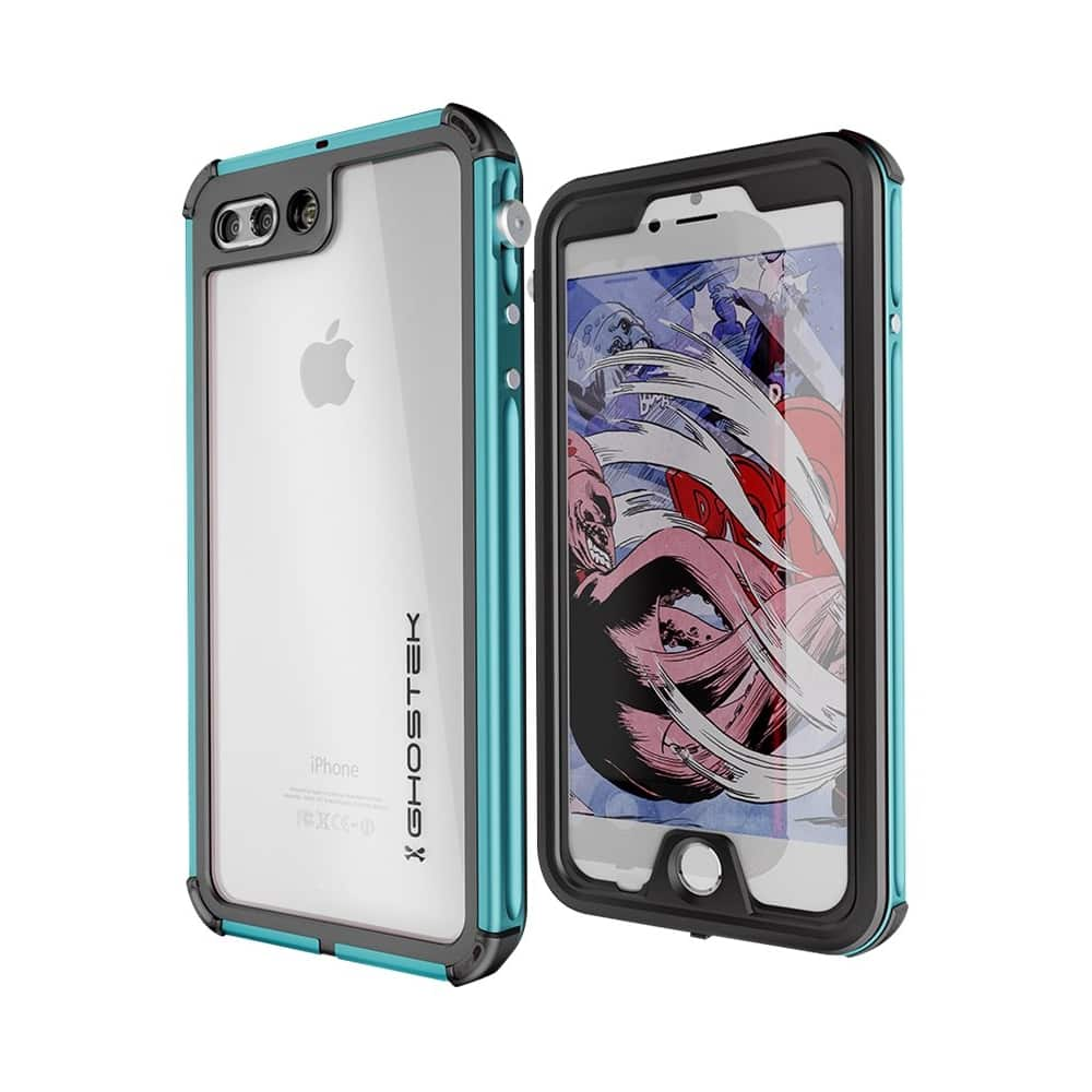 atomic protective waterproof case for apple iphone 7 plus - teal/clear