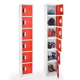 AdirOffice - Storage Locker 629-Series 72" H 6-Tier Steel Digital Lock 6-Shelf Locker - Red
