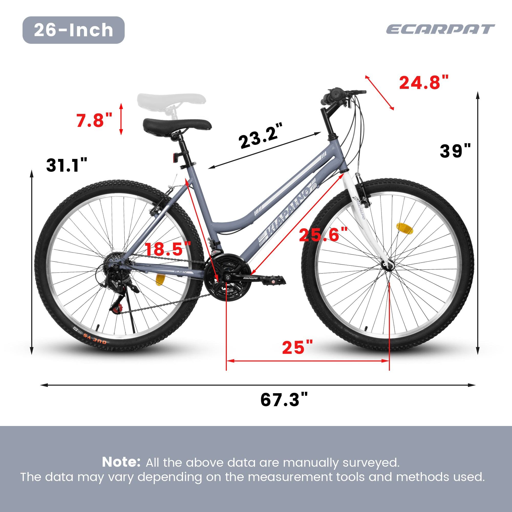 26-Inch ECARPAT  
- 24.8"  
- 7.8"  
- 31.1"  
- 18.5"  
- 23.2"  
- 25.6"  
- 39"  
- 25"  
- 67.3"  

Note: All the above data are manually surveyed. The data may vary depending on the measurement tools and methods used.