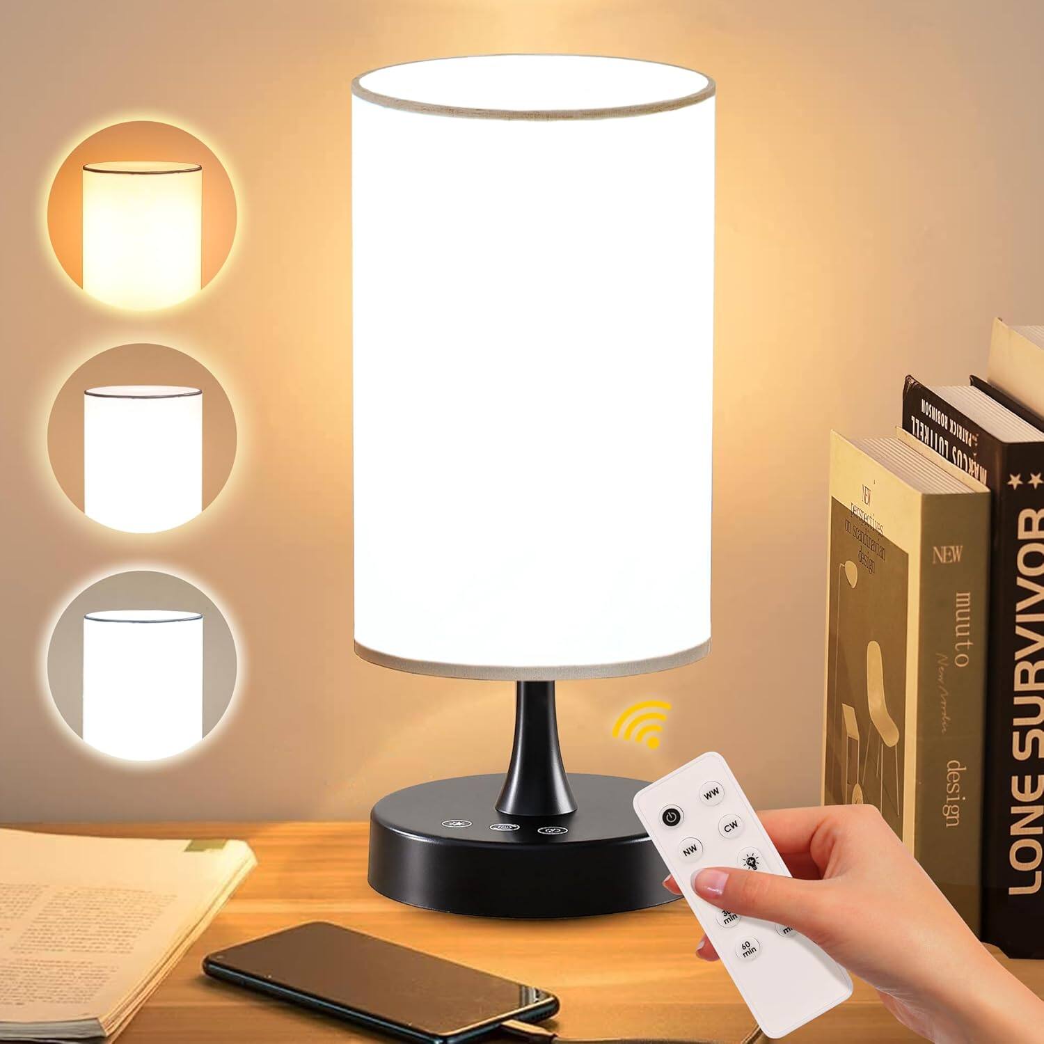 White Shade and Black Base