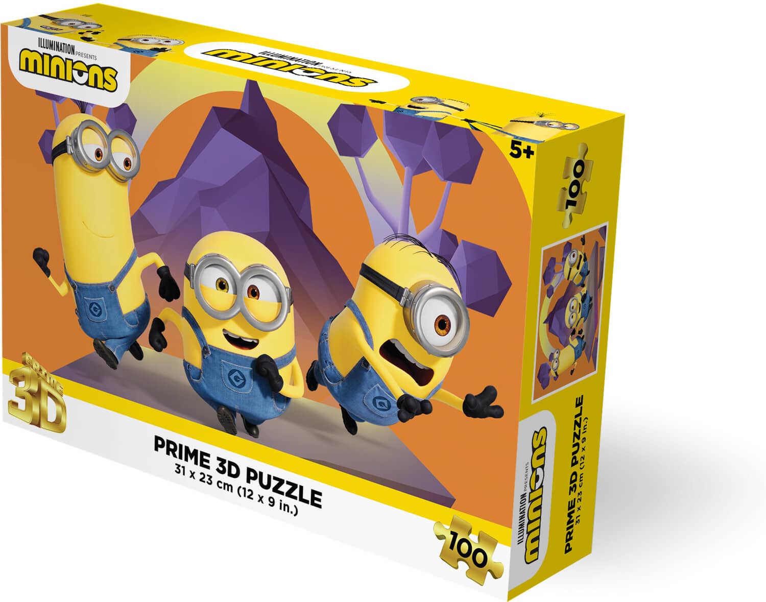 PopMarket - Minions Kevin, Stuart and Bob contains 100pc 12x9 in 3D Lenticular Puzzle - COLLECTIBLES - Multicolor