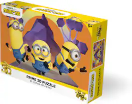 PopMarket - Minions Kevin, Stuart and Bob contains 100pc 12x9 in 3D Lenticular Puzzle - COLLECTIBLES - Multicolor