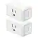 Front. TP-Link - Kasa Smart Wi-Fi Plug Mini (2-Pack) - White.