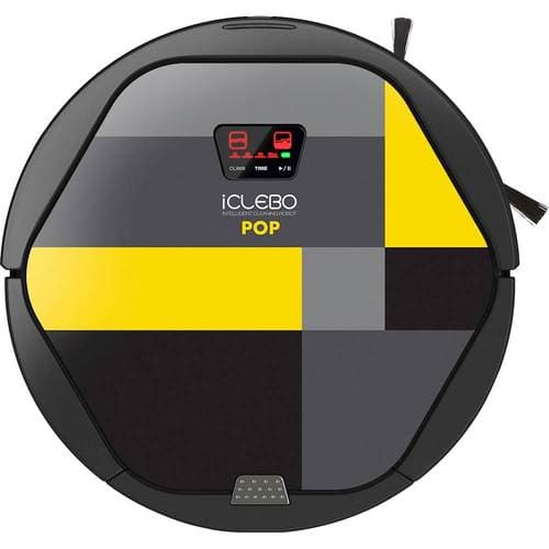 Yujin Robot - iClebo POP YCR-M05-P2 Self-Charging Robot Vacuum - Black/Lemon - Larger Front