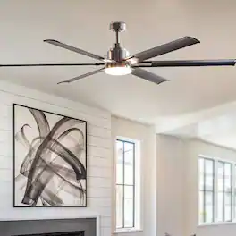 Parrot Uncle - 72 in. Modern Integrated LED Ceiling Fan with Light and Remote - Brushed Chrome