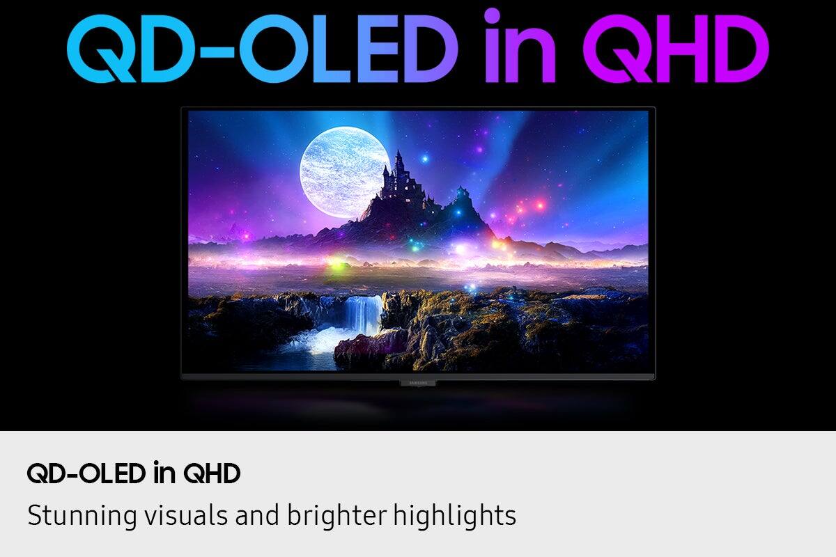 QD-OLED in QHD  
Stunning visuals and brighter highlights