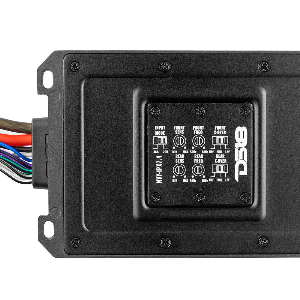 INPUT FRONT FRONT FRONT MODE SENS FREQ X-OVER  
4CH 2CH MIN MAX 500Hz 4KA: UPF FULL LPF  
NVY-IPX7.  
MIN SENS REAR MAX 500Hz FREQ REAR 4KB2 RPF X-OVER REAR FULL LPF  
DSUB