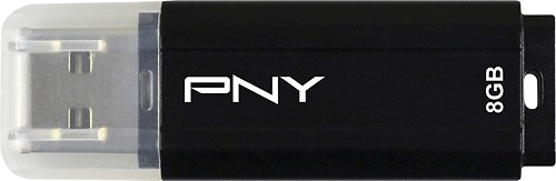  PNY - Classic Attaché 8GB USB 2.0 Flash Drive - Black/Clear