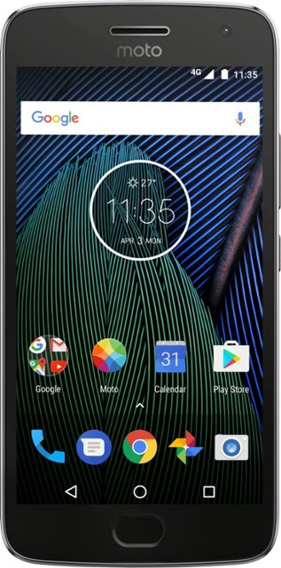 Motorola - Moto G Plus (5th Gen) 4G LTE with 64GB Memory Cell Phone (Unlocked) - Lunar Gray - Front_Zoom
