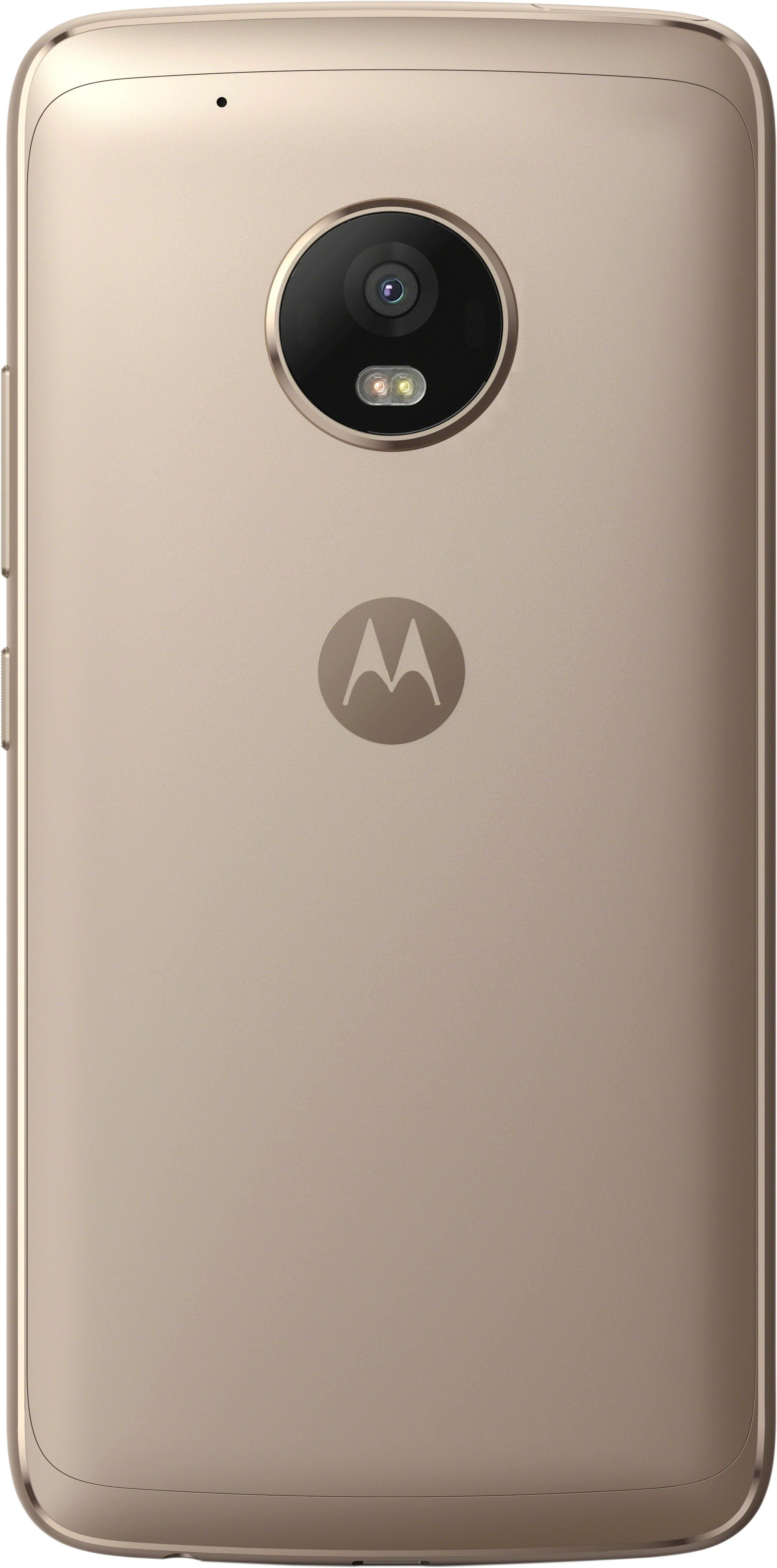 Back. Motorola - Moto G Plus (5th Gen) 4G LTE with 32GB Memory Cell Phone (Unlocked) - Fine Gold.
