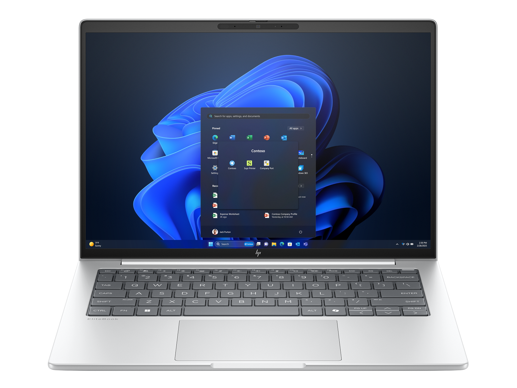 HP - EliteBook Laptop Computer 14" WUXGA Touch Screen Intel Core Ultra 7 32 GB - Glacier silver aluminium