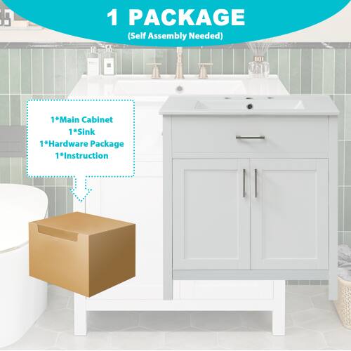 1 PACKAGE (Self Assembly Needed)  
1*Main Cabinet  
1*Sink  
1*Hardware Package  
1*Instruction