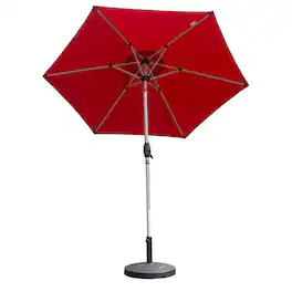 Boyel Living - Outdoor Patio Umbrella Aluminum Pole 8 Ribs UV Protection Waterproof with Tilt and Crank - Brick Red