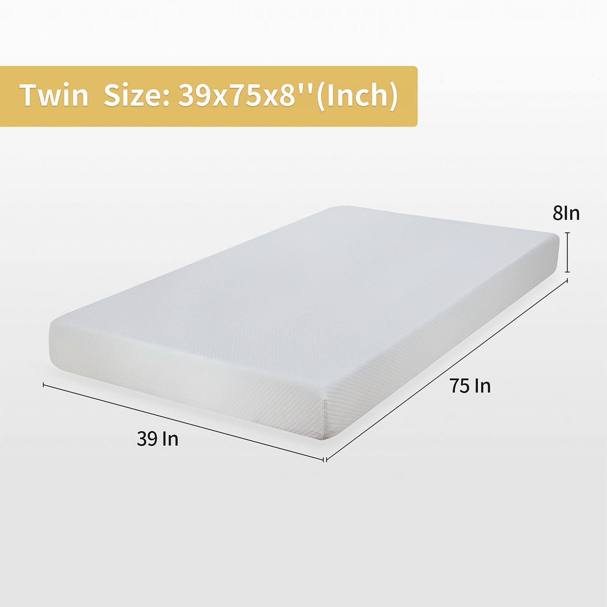 Twin Size: 39x75x8" (Inch)

8 In

75 In

39 In