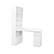 Alt View 6. GOODSILO - L-Shaped Corner Computer Desk with Hutch, Drawers & Bookshelf - Modern Style Home Office Study Table - White.