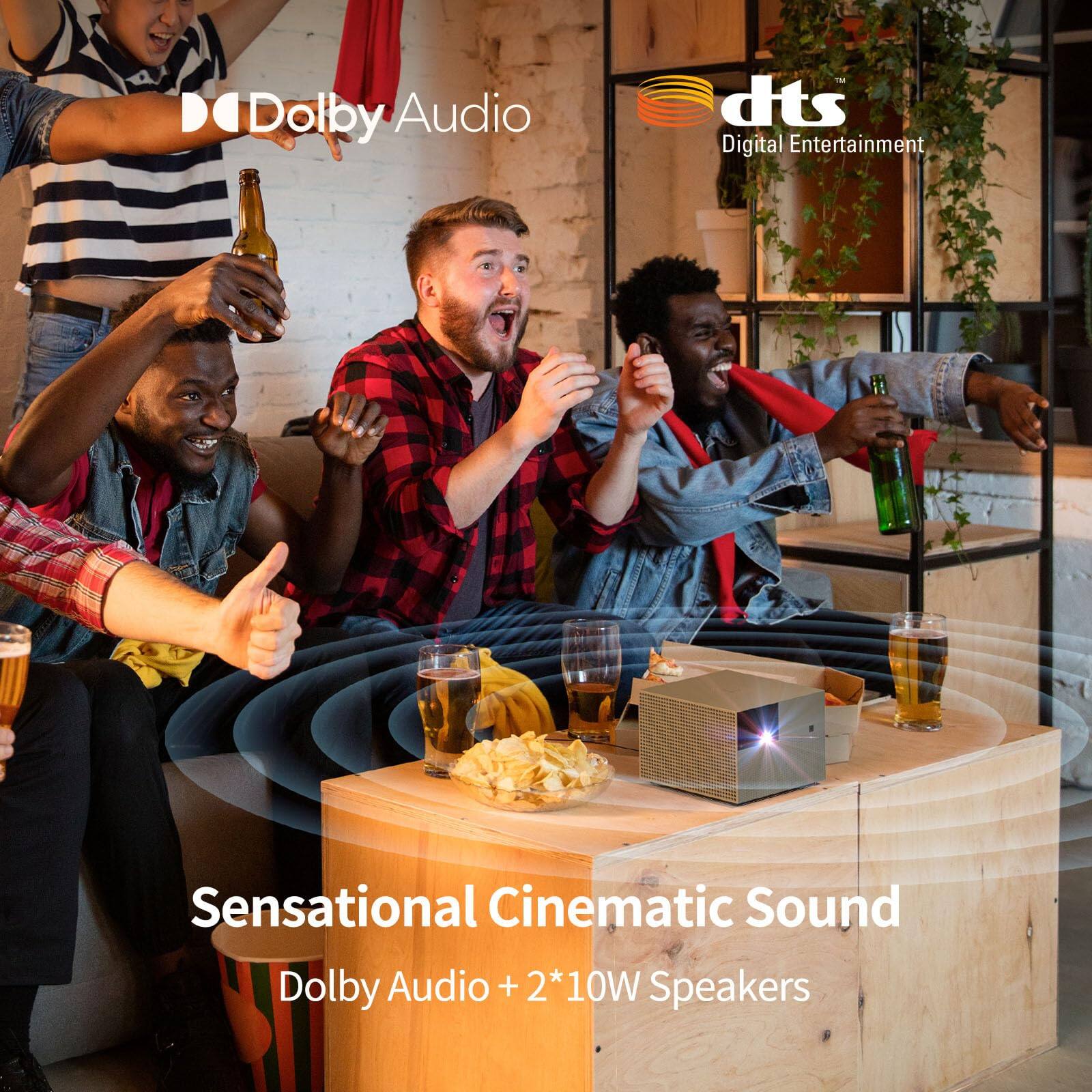 Dolby Audio  
dts Digital Entertainment  

Sensational Cinematic Sound  
Dolby Audio + 2*10W Speakers