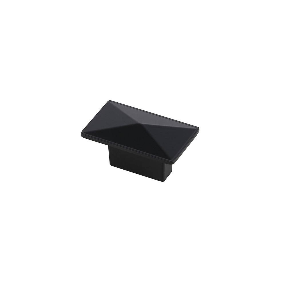 Back. Elegant Decor - Perry 2" Matte Black Rectangle Knob Multipack (Set of 10) - Matte Black.