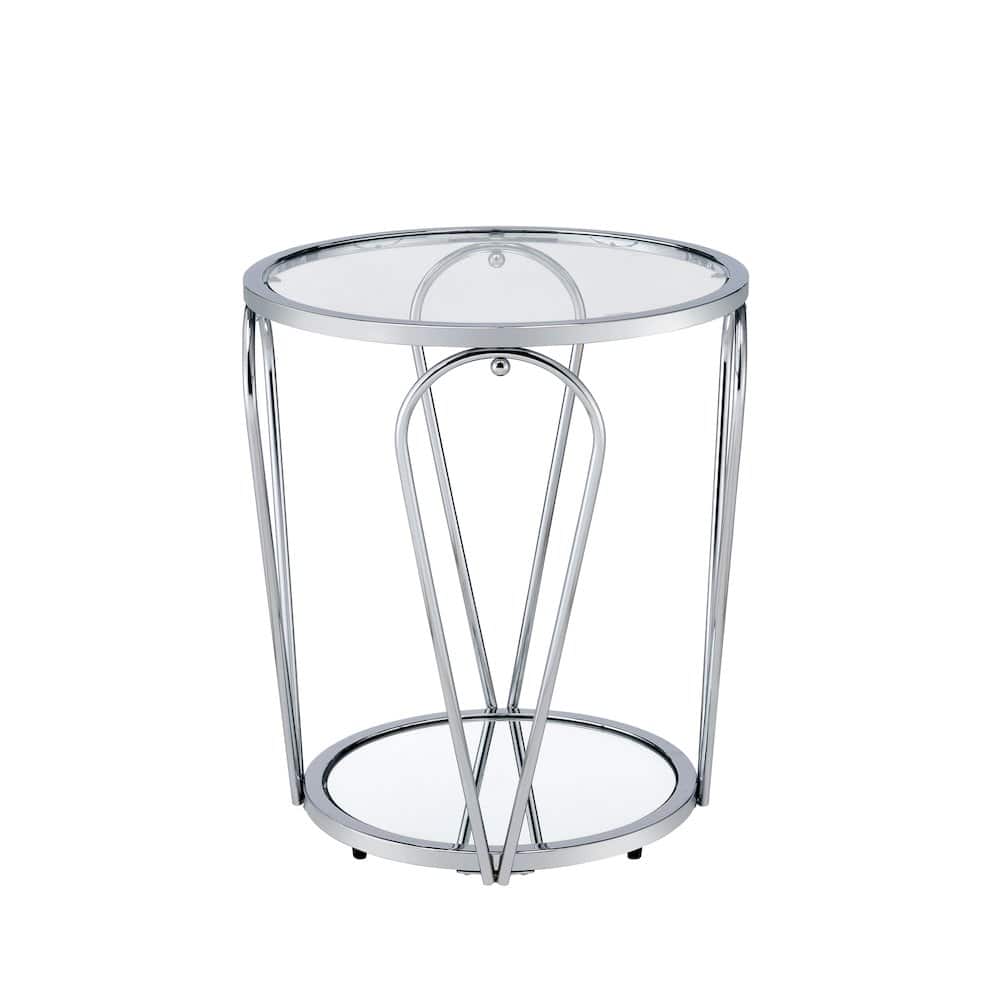 Furniture of America - Miffa Contemporary Metal 1-Shelf End Table - Silver