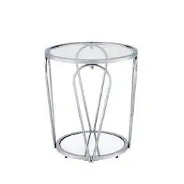 Furniture of America - Miffa Contemporary Metal 1-Shelf End Table - Silver