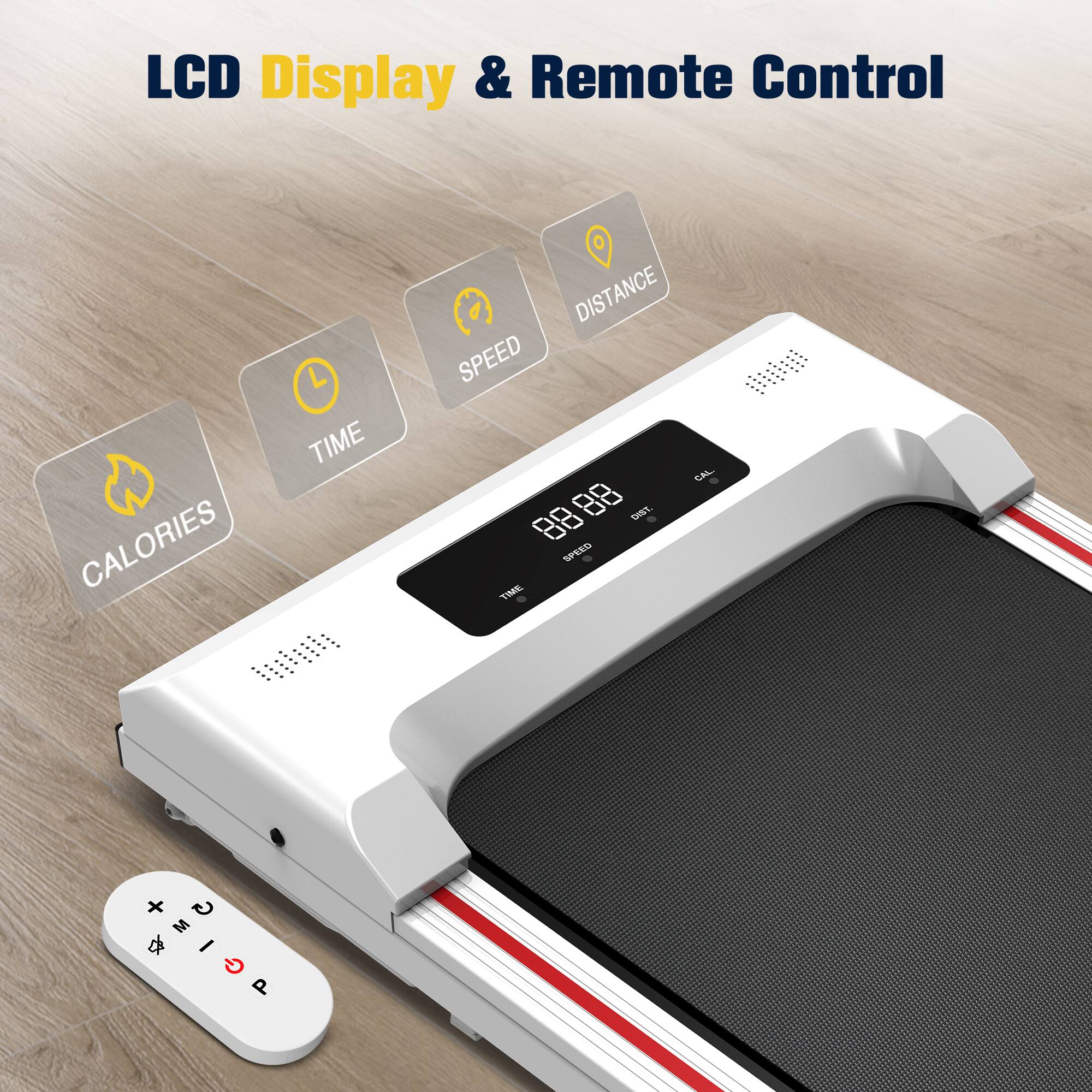 LCD Display & Remote Control
TIME
CALORIES
DISTANCE
SPEED
CAL - 88 88
SPST - SPEED
TIME
+ G M +Ia d I G P