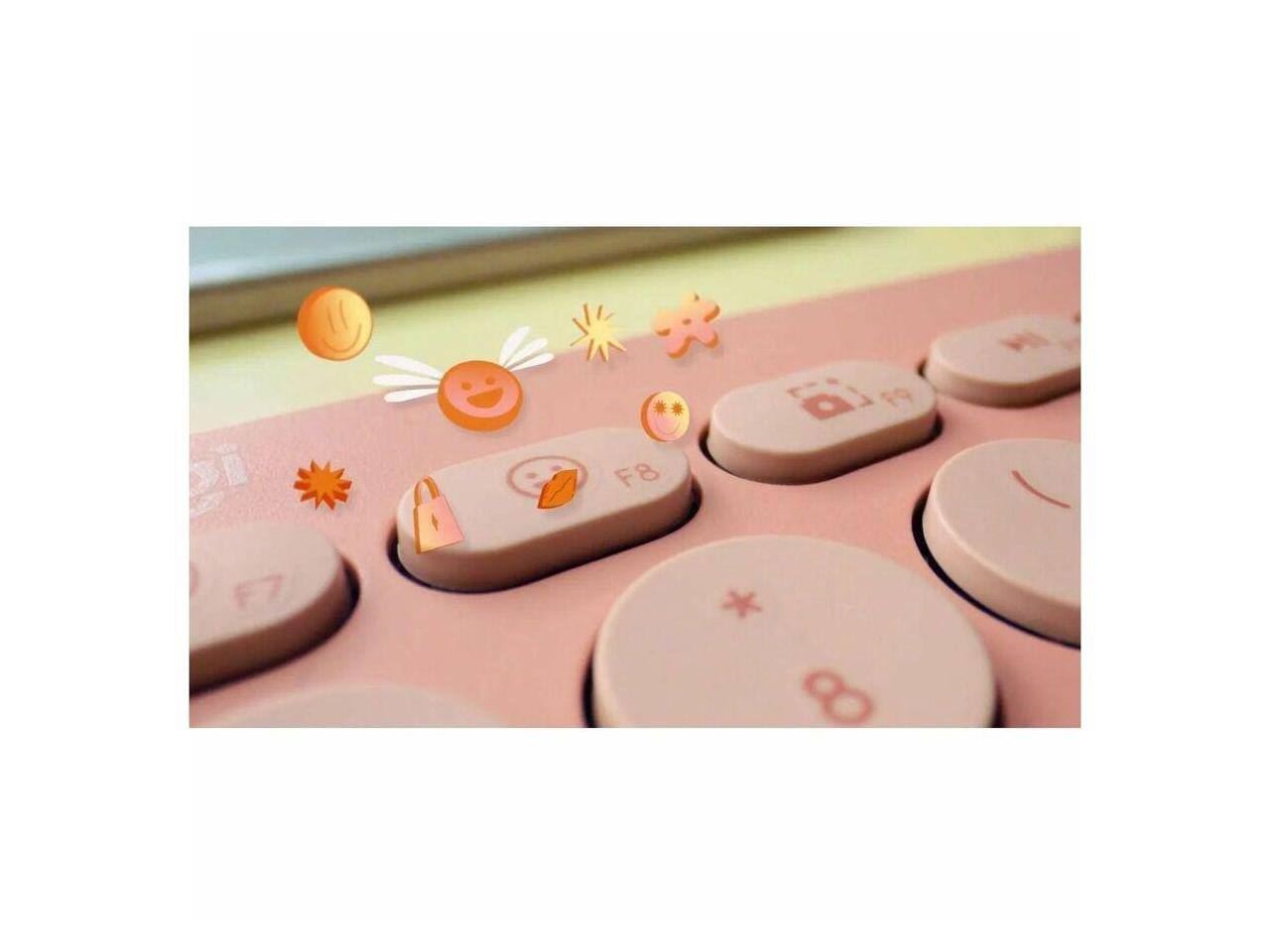 Alt View 3. Logitech - Logitech Pebble Keys 2 K380S Bluetooth Keyboard, Tonal Rose 920-011777 - Tonal Rose.