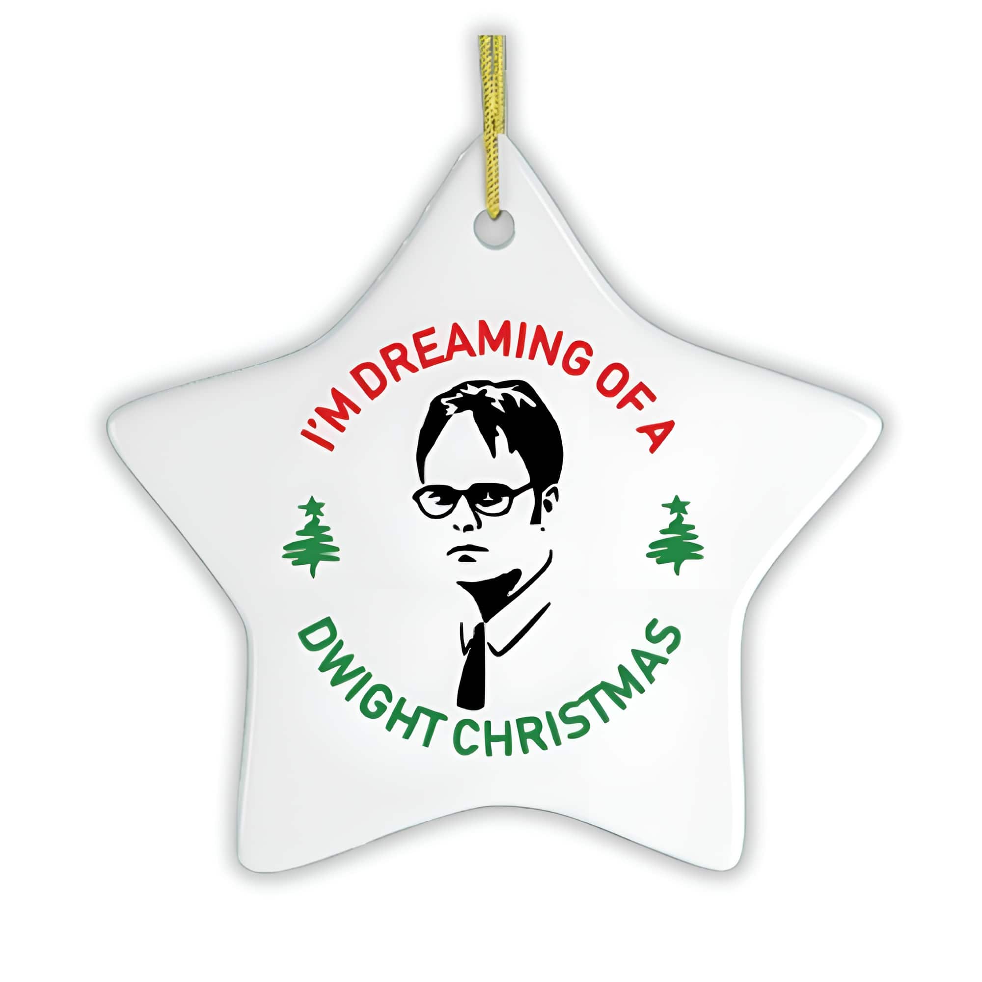 OrnamentallyYou - Im Dreaming of a Dwight Christmas Ornament Funny Office TV Show Decoration Star Version - Multi-colored