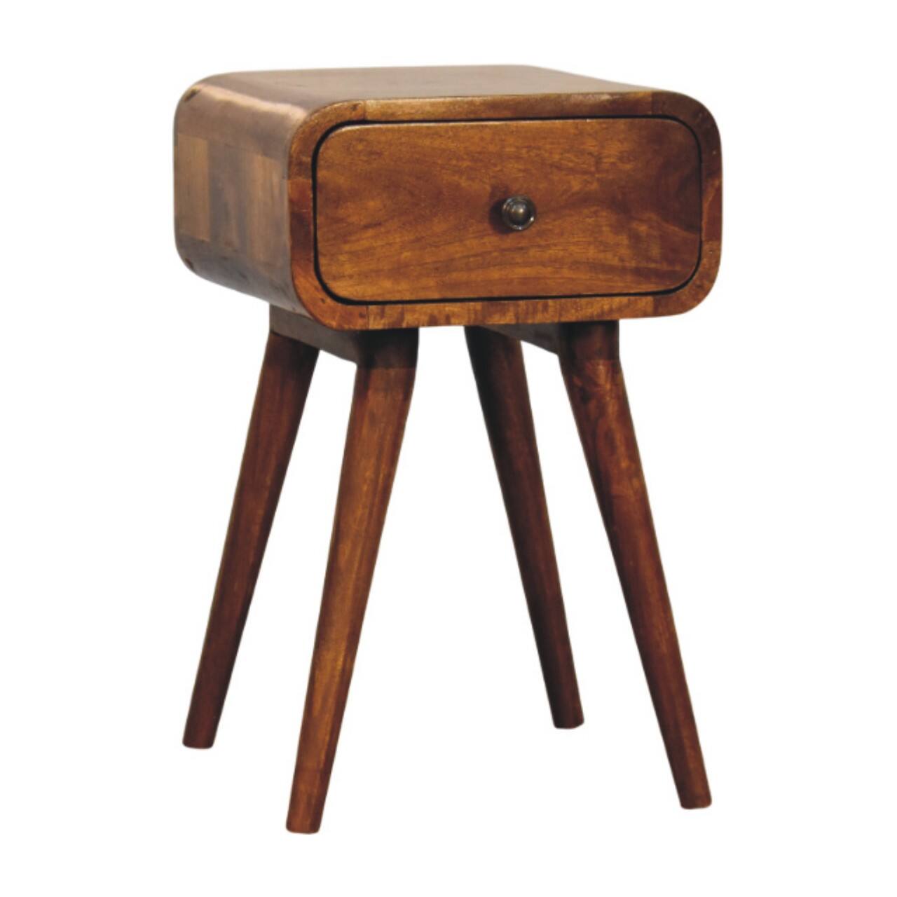 Angle. Artisan Furniture - Artisan Furniture Solid Wood Avora Mini Chestnut Nightstand with 1 drawer - Chestnut.