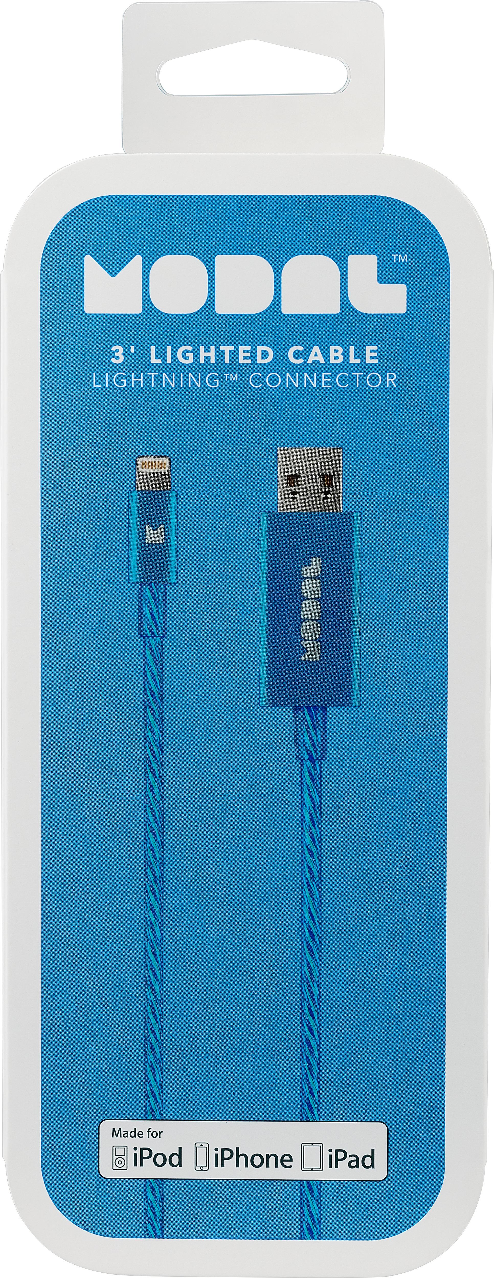 Best Buy: Modal™ Apple MFi Certified 3' Lighted Lightning USB Cable Blue  MD-LA5SCR1