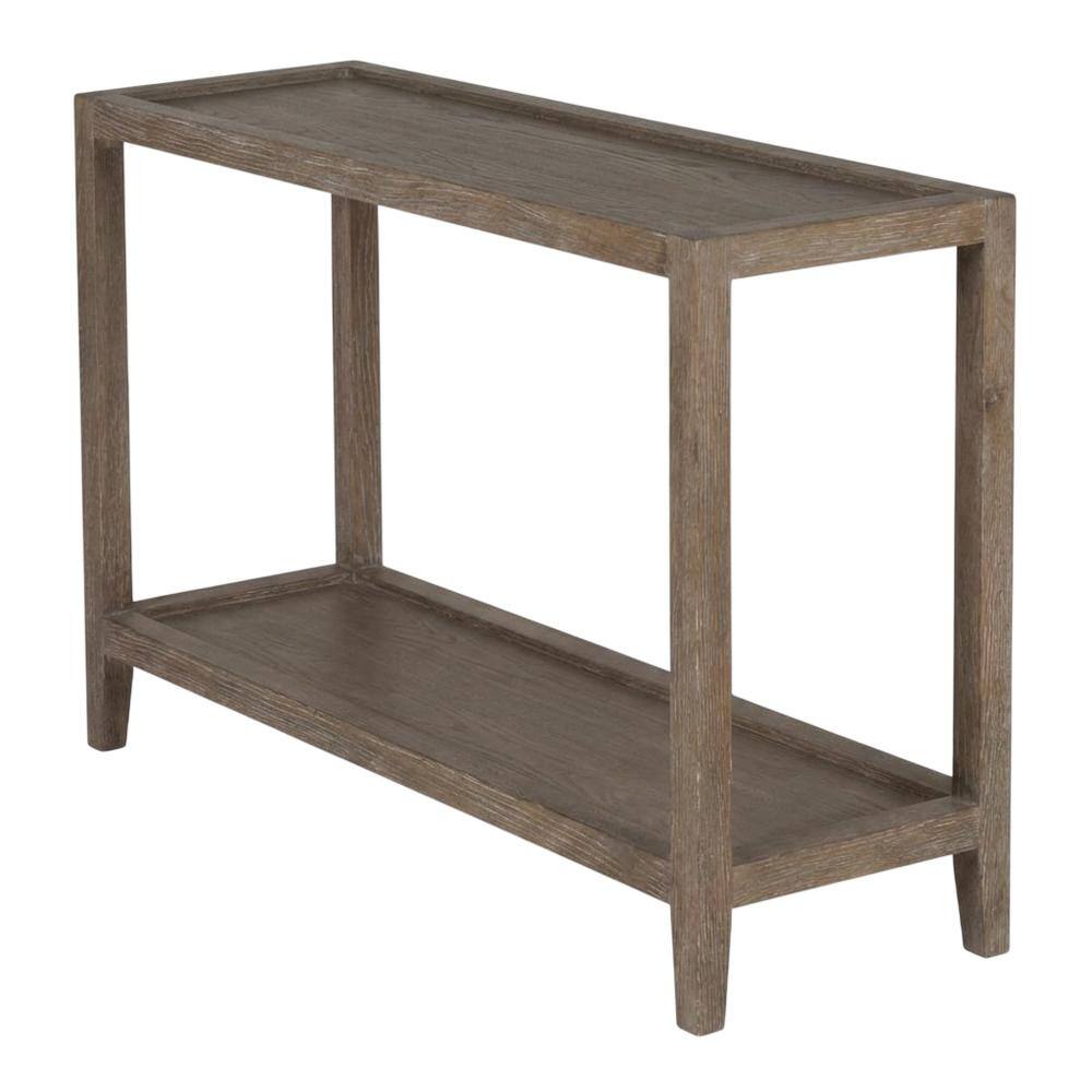 Front. Porter Designs - Lowell Solid White Oak Wood Console Table - Brown.
