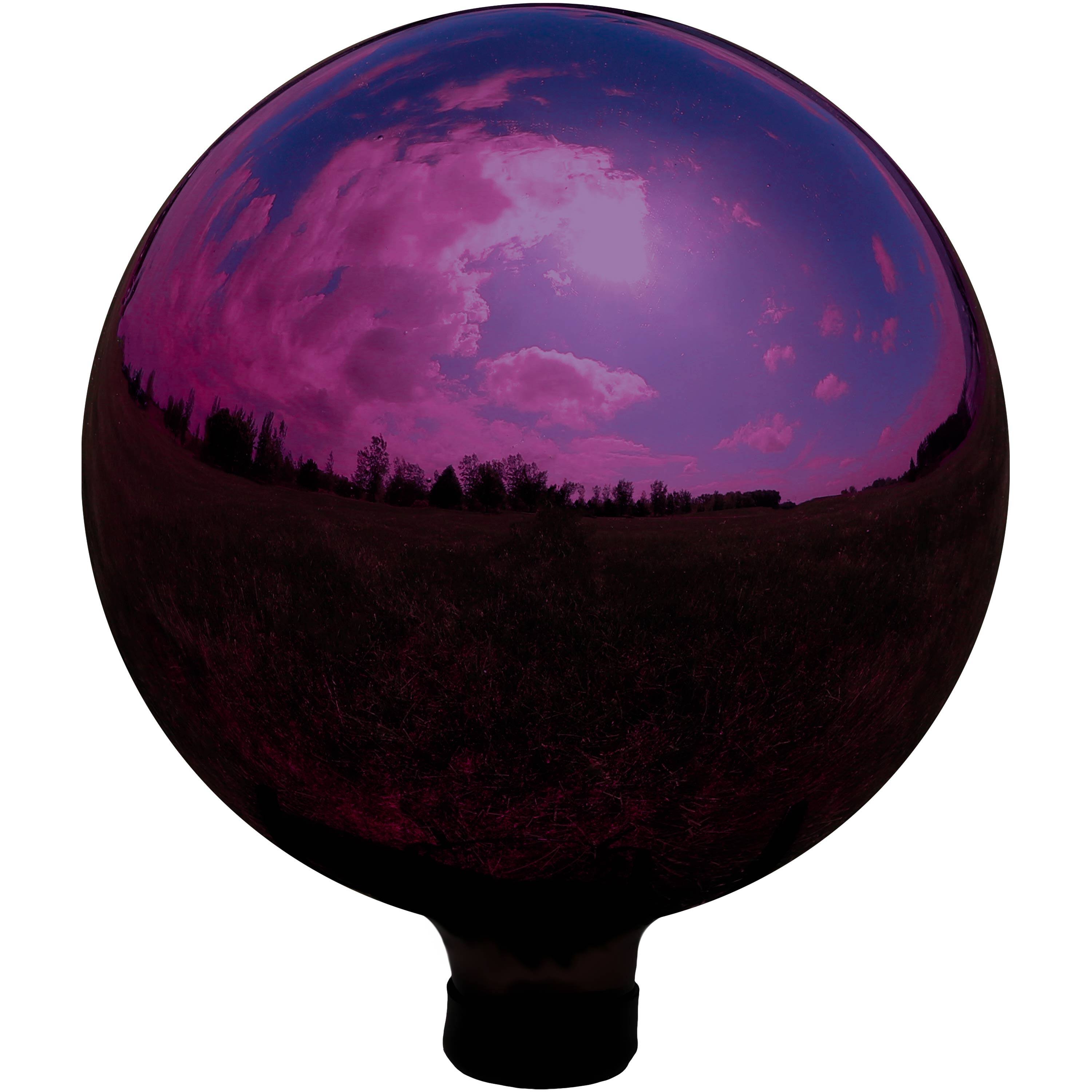 Front. Sunnydaze - Mirrored Surface Gazing Ball Globe - 10 in - Merlot.