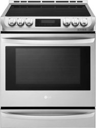 LG - 6.3 Cu. Ft. Slide-In Electric Induction True Convection Range with EasyClean Range with ThinQ Technology - Stainless steel - Front_Zoom