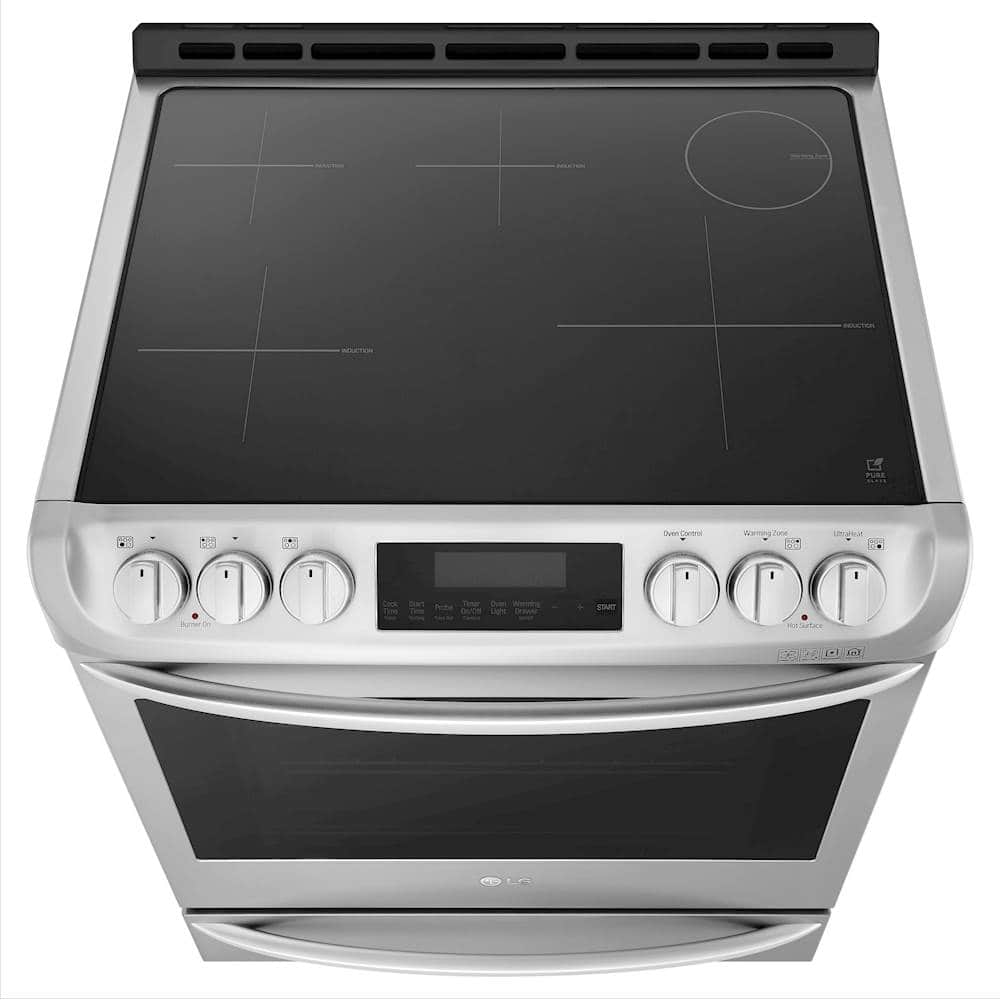 Alt View 11. LG - 6.3 Cu. Ft. Slide-In Electric Induction True Convection Range with EasyClean Range with ThinQ Technology - Stainless Steel.