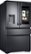 Angle Zoom. Samsung - Family Hub 22.2 Cu. Ft. 4-Door French Door Counter-Depth Fingerprint Resistant Refrigerator - Black Stainless Steel.