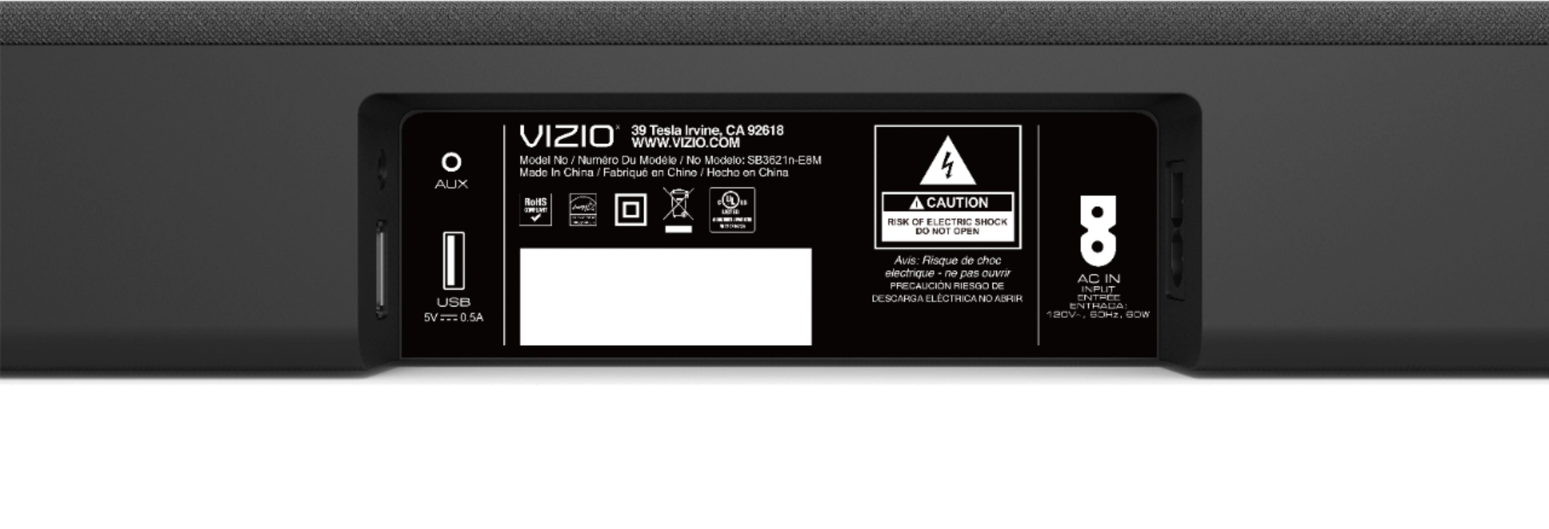 Renewed Coaxial Audio VIZIO SB3621N-E8 36 2.1-Channel Soundbar System w/ Bluetooth 4.0 Optical 