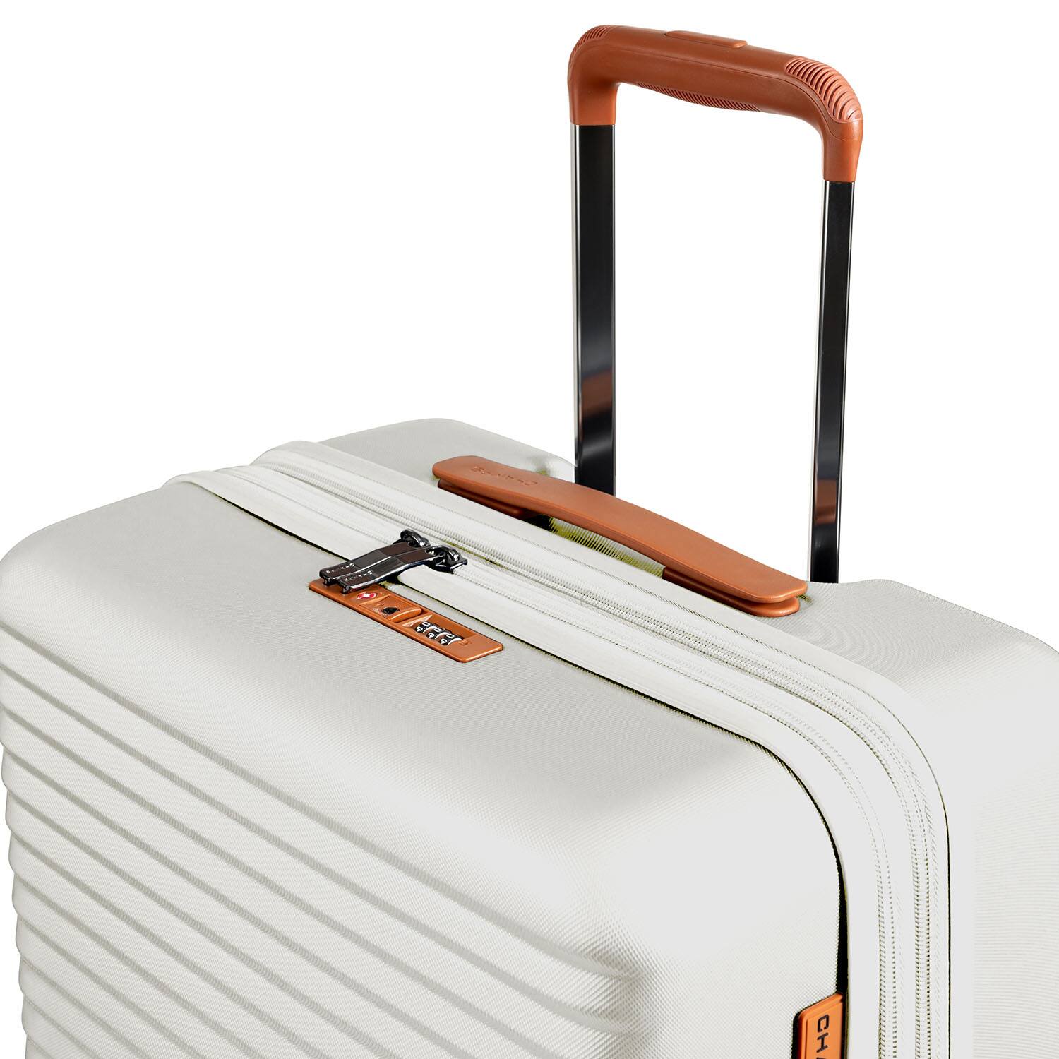 Left. Champs - Vintage II Collection Medium Luggage Case - Ivory.