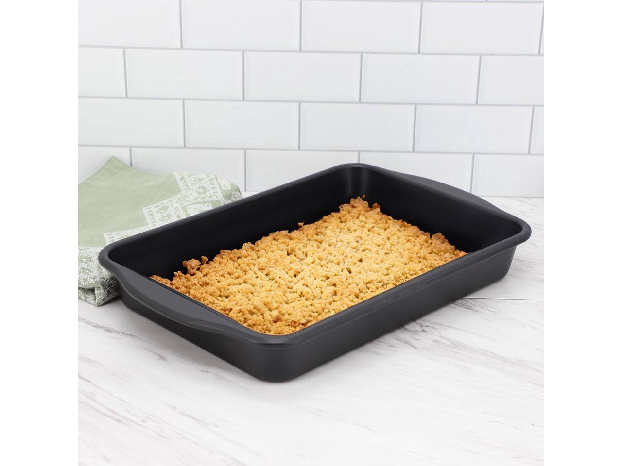 Alt View 3. Oster - Oster Teston Platinum Collection 13x9 Inch Nonstick Carbon Steel Baking Pan in Matte Black - Matte Black.