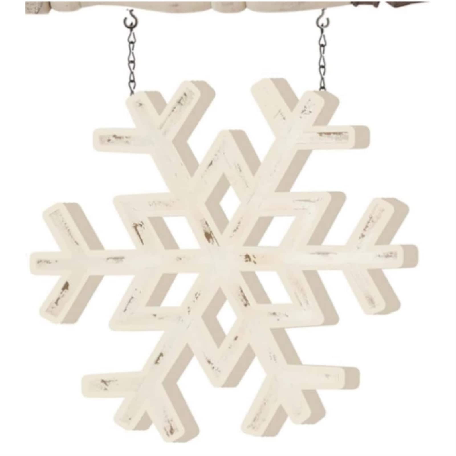 K&K Interiors - Painted Snowflake Christmas Arrow Replacement Sign 12 inch - Arrow Sold Separately - White price history on PriceWatchPro