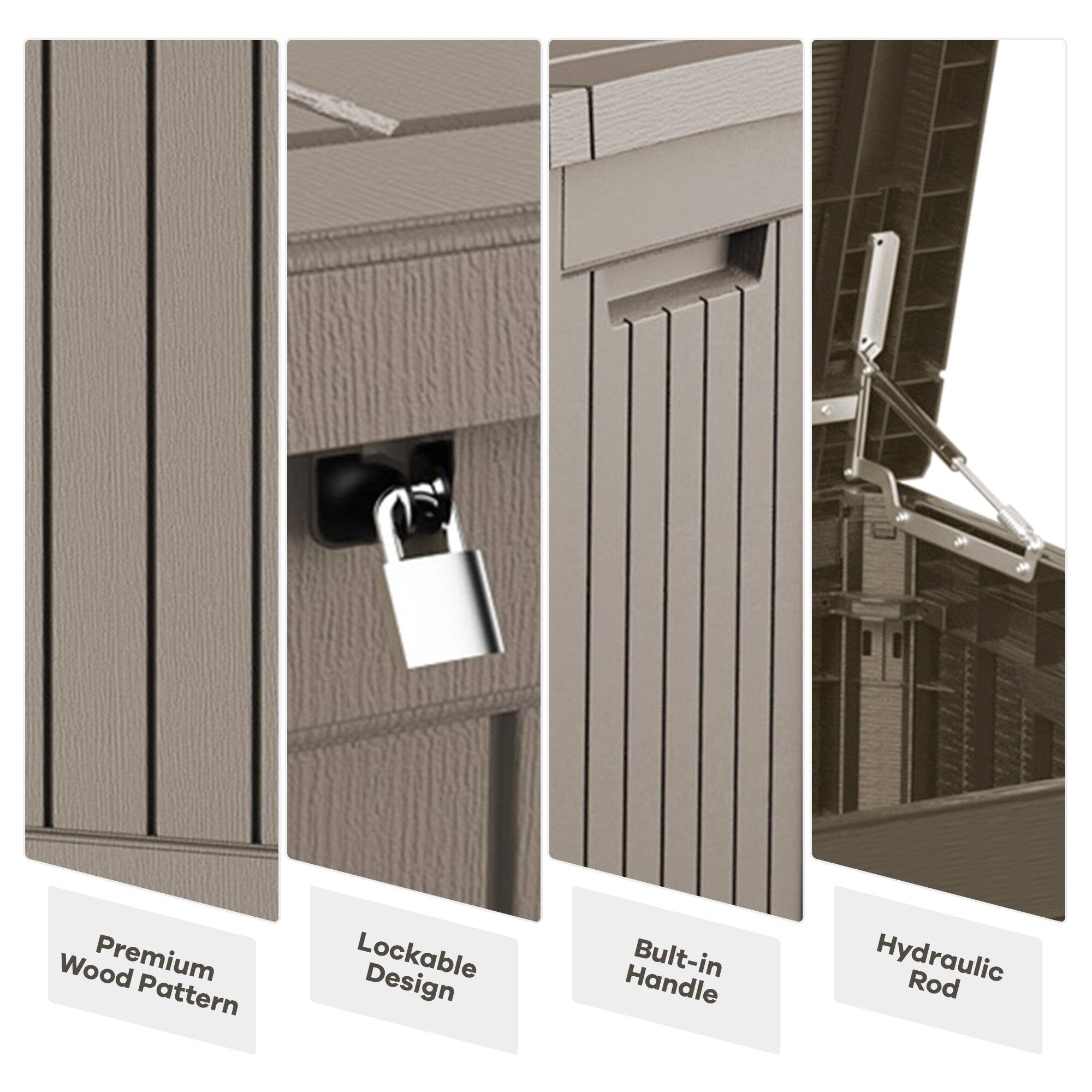 Premium Wood Pattern  
Lockable Design  
Built-in Handle  
Hydraulic Rod