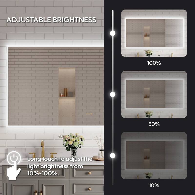 ADJUSTABLE BRIGHTNESS

100%  
50%  
10%

Long touch to adjust the light brightness from 10%-100%.