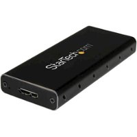 StarTech.com - USB 3.1 Drive Enclosure for M.2 NGFF Solid State Drives - Black/Silver - Front_Zoom