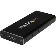 Front. StarTech.com - USB 3.1 Drive Enclosure for M.2 NGFF Solid State Drives - Black/Silver.
