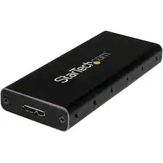 Front. StarTech.com - USB 3.1 Drive Enclosure for M.2 NGFF Solid State Drives - Black/Silver.